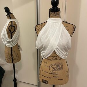 12th Tribe White Halter Top